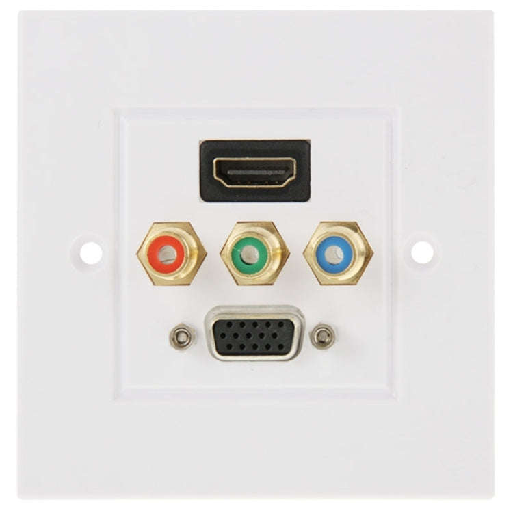 HDMI Female Plug + 3 RCA Female Plugs + VGA Female Plug Wall Plate Panel