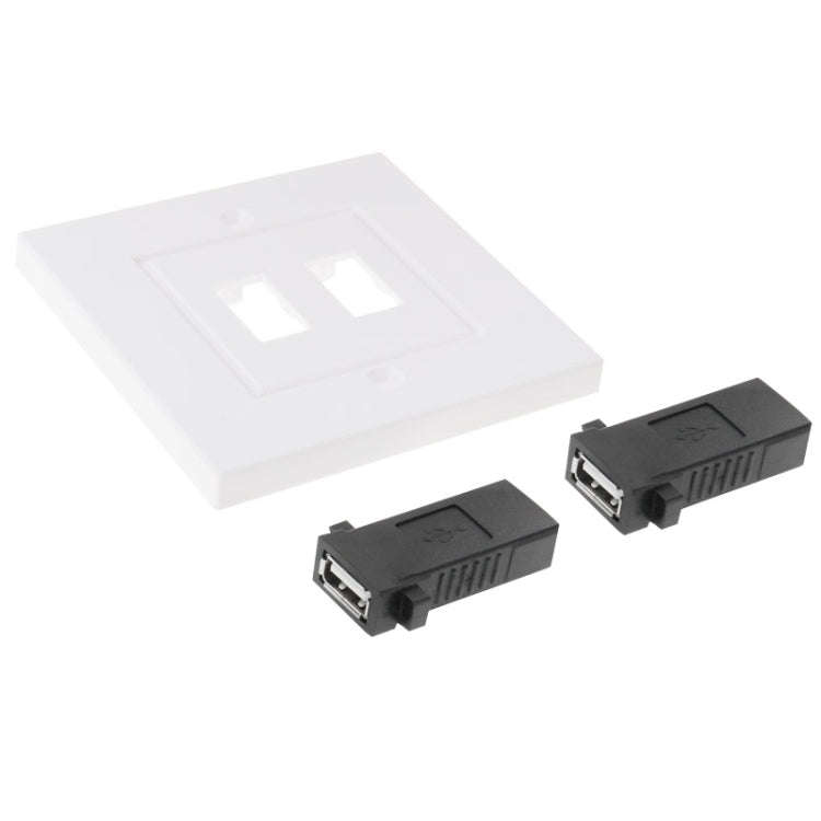Dual USB 2.0 Female Plugs Home Wall Charger Plate Wall Plate Panel