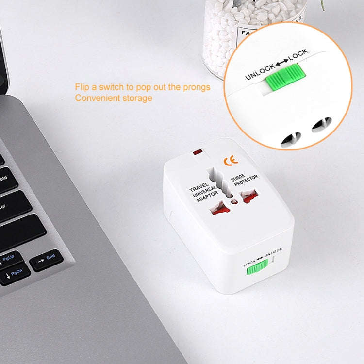 All in 1 (EU + AU + UK + US Plug) World Universal Travel Adaptor(White)