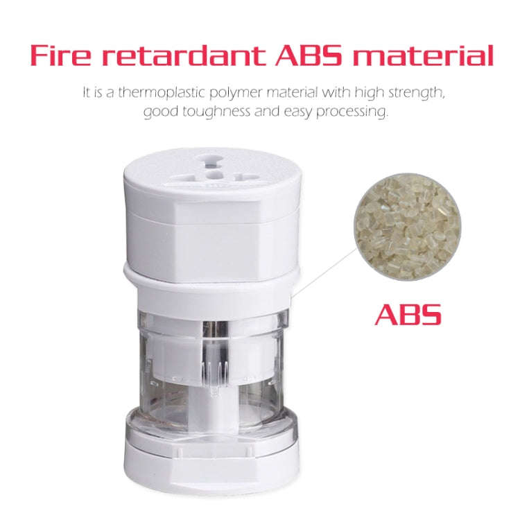 All in 1 EU + AU + UK + US Plug Travel Universal Adaptor(White)