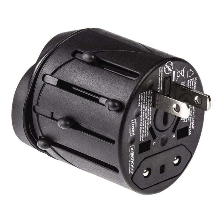 All in 1 EU + AU + UK + US Plug Travel Universal Adaptor, Size: 60 x 58 x 56mm(Black)