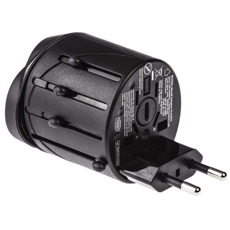 All in 1 EU + AU + UK + US Plug Travel Universal Adaptor, Size: 60 x 58 x 56mm(Black)