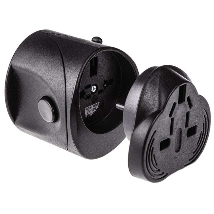 All in 1 EU + AU + UK + US Plug Travel Universal Adaptor, Size: 60 x 58 x 56mm(Black)