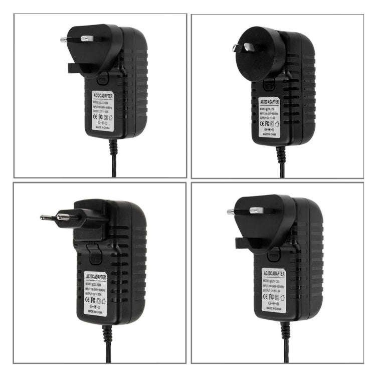 4 in 1 EU Plug + US Plug + UK Plug + AU Plug AC 100-240V to DC 12V 3A Power Adapter, Tips: 5.5 x ...