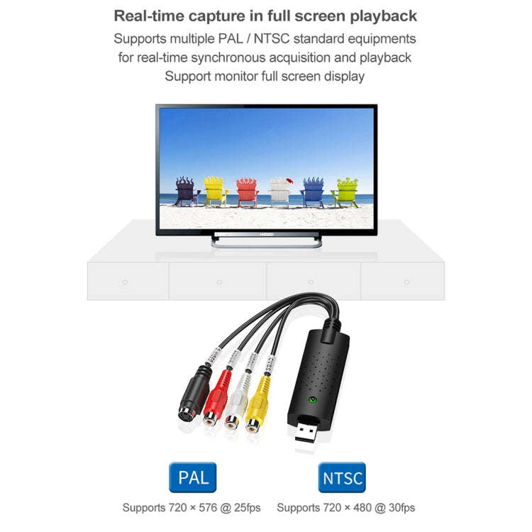 DVD Maker USB 2.0 Video Capture & Edit (Easy CAP), Support MPEG-1/MPEG-2 Compression Format, Chip...