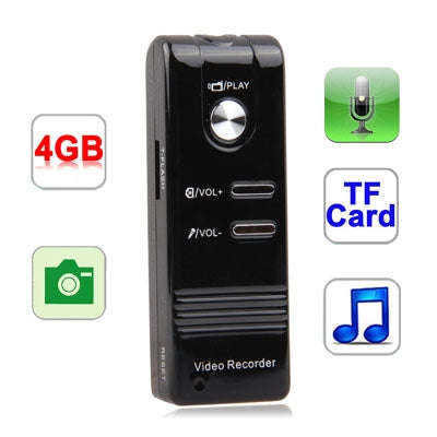 Digital Voice Recorder MP3 Player with 4GB Memory, Support Camera, TF Card, Built in rechargeable...