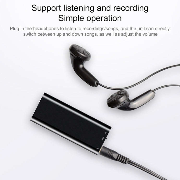 3 in 1 Mini Voice Recorder + 8GB Flash Disk + MP3 Player(Black)