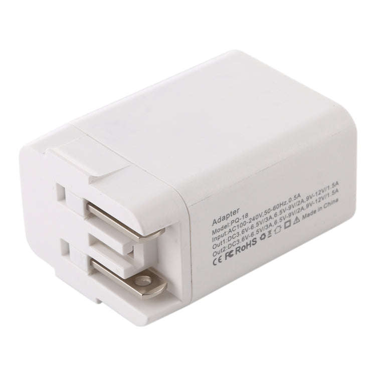 5 in 1 18W Power Adapter Plug Adapter Convertible US + UK + EU + AU Plug