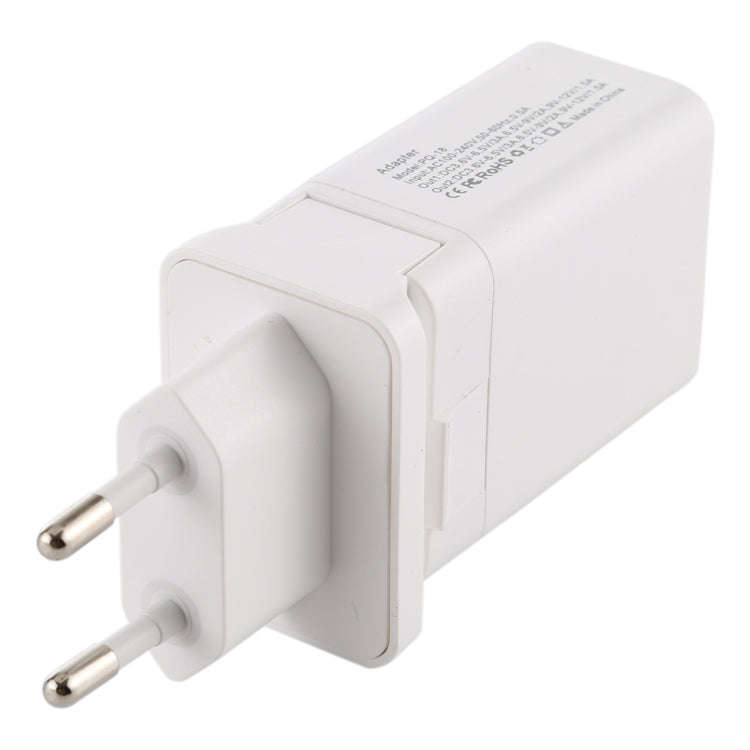 5 in 1 18W Power Adapter Plug Adapter Convertible US + UK + EU + AU Plug