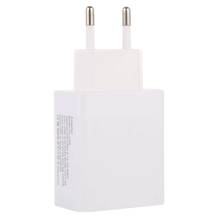 24W PD + QC3.0 Fast Charger Power Adapter Plug Adapter EU Plug