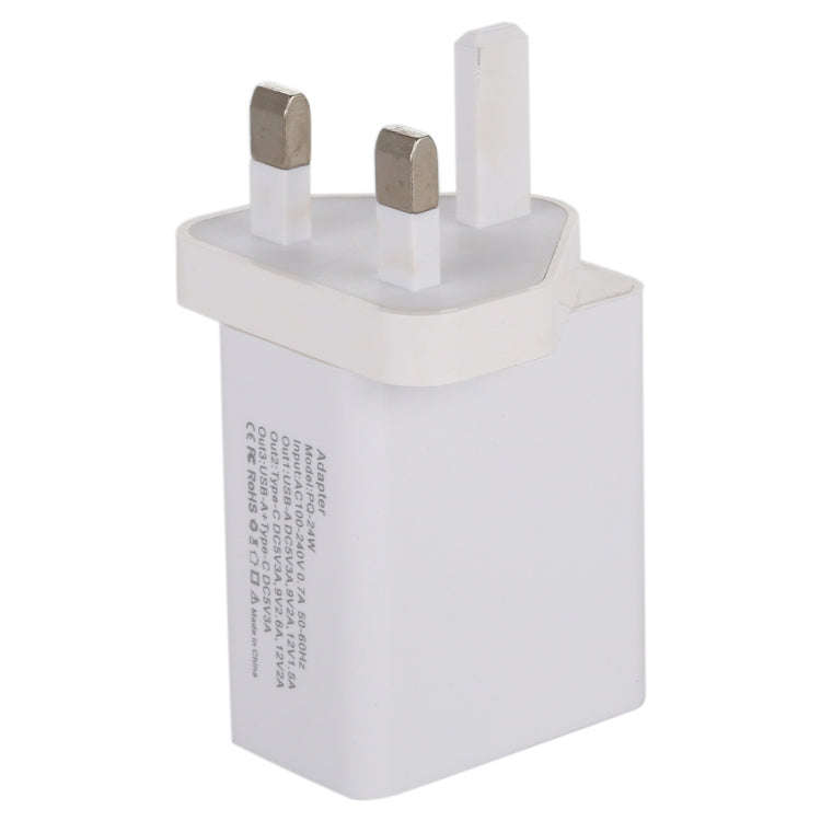 24W PD + QC3.0 Fast Charger Power Adapter Plug Adapter UK Plug