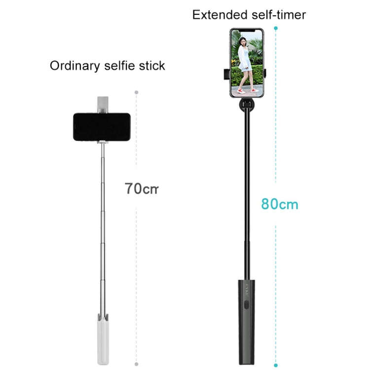 CYKE P9 Universal Stretchable Hidden One-piece Wireless Bluetooth Selfie Stick(Black)