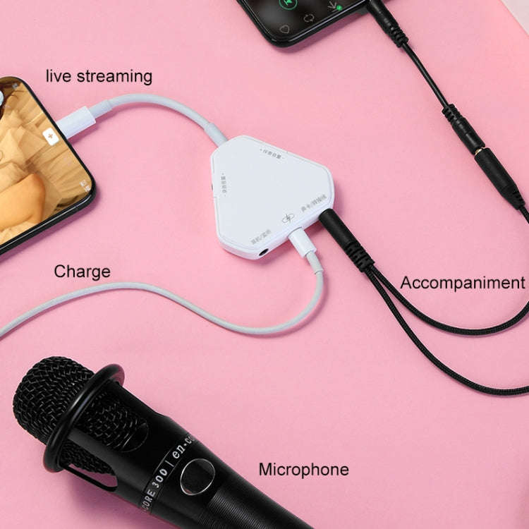 5 In 1 Multifunctional Live Broadcast Converter Mini Sound Card(White)