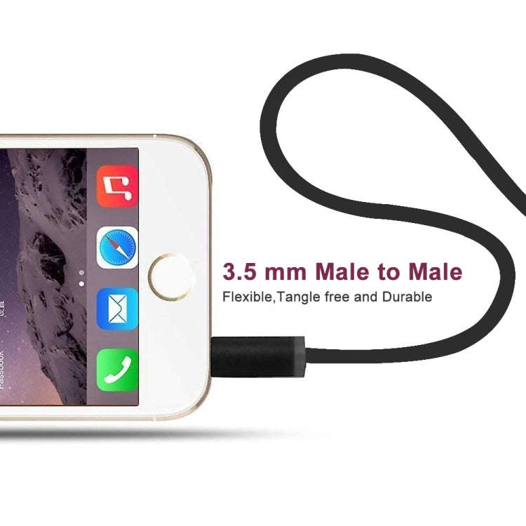ZS0087 3.5mm Male to Male Earphone Cable with Mic & Wire-controlled, Cable Length: 1.4m(Black)