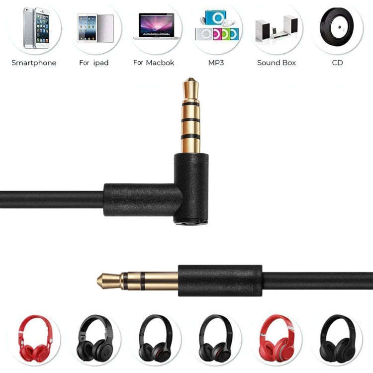 ZS0087 3.5mm Male to Male Earphone Cable with Mic & Wire-controlled, Cable Length: 1.4m(Black)