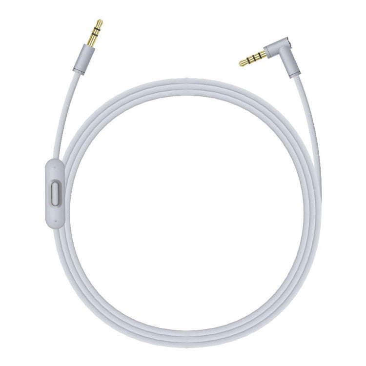 ZS0087 3.5mm Male to Male Earphone Cable with Mic & Wire-controlled, Cable Length: 1.4m(Grey)