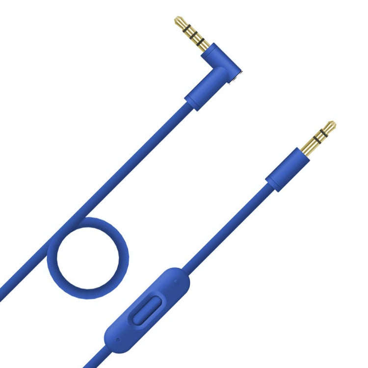 ZS0087 3.5mm Male to Male Earphone Cable with Mic & Wire-controlled, Cable Length: 1.4m(Blue)