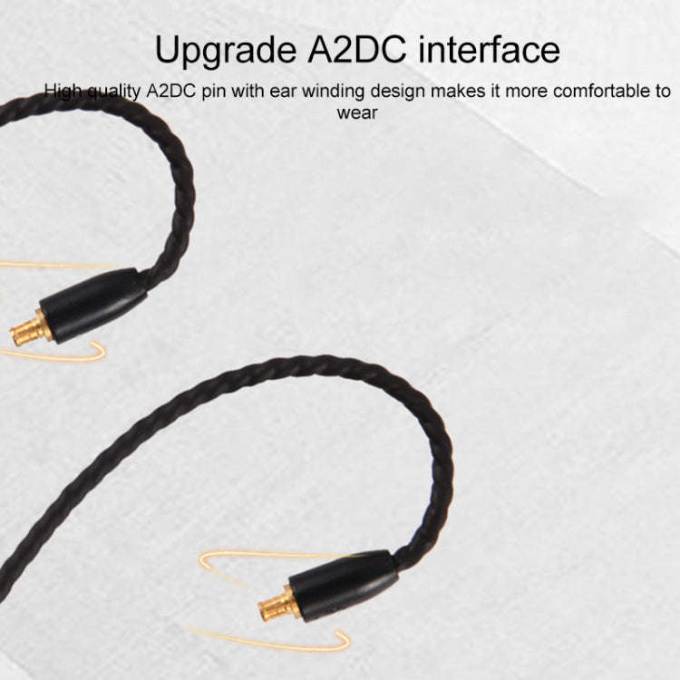 ZS0027 3.5mm to A2DC Headphone Audio Cable for Audio-technica ATH-LS50 E40 E70 CKR100 CKS1100(Brown)