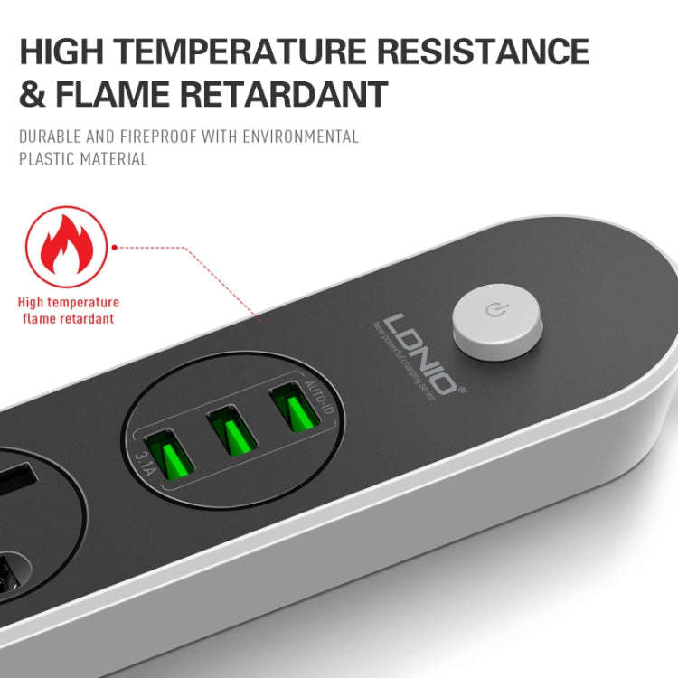 LDNIO SC3301 3 x USB Ports Travel Home Office Socket, Cable Length: 1.6m, EU Plug