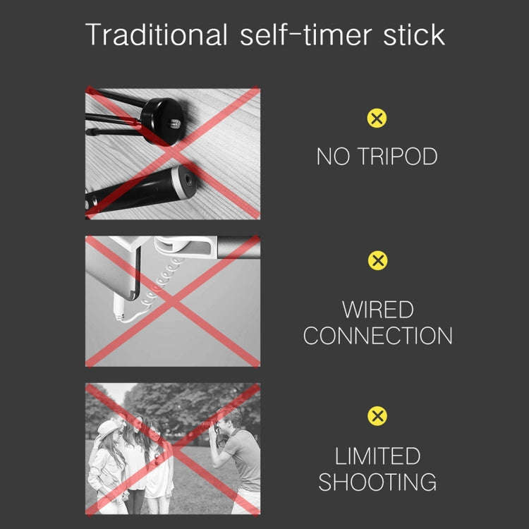 K10 Bluetooth 4.0 Mobile Phone Adjustable Bluetooth Selfie Stick Self-timer Pole Tripod (Black)