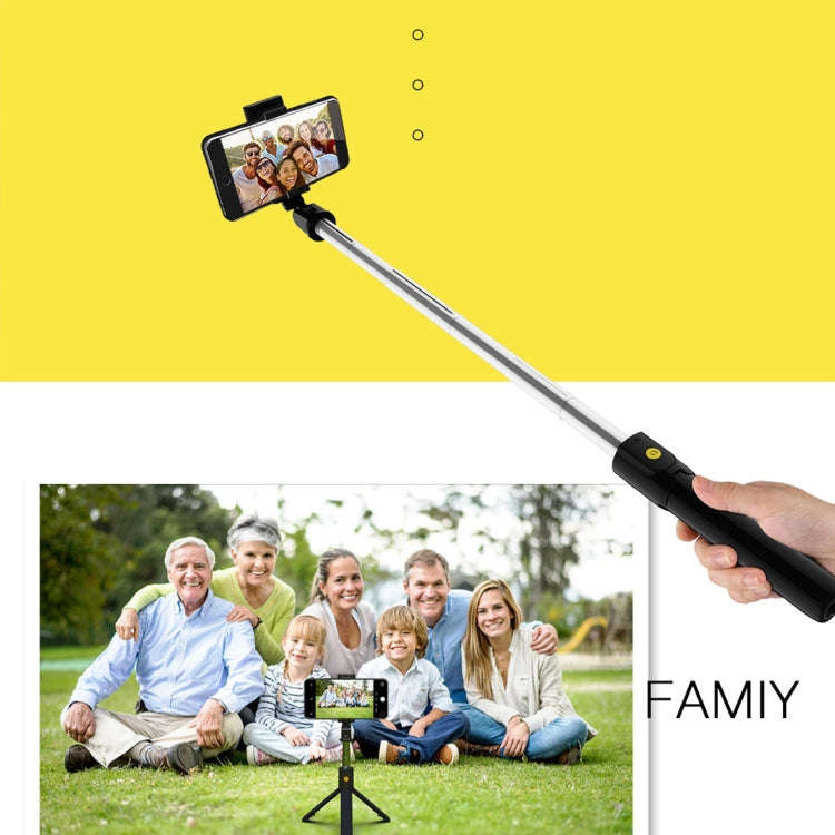 K10 Bluetooth 4.0 Mobile Phone Adjustable Bluetooth Selfie Stick Self-timer Pole Tripod (Black)