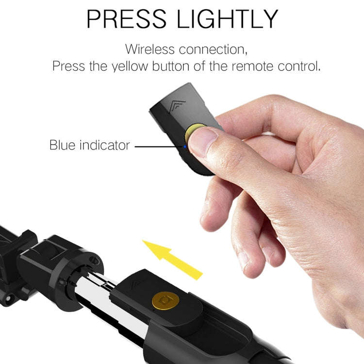 K07 Bluetooth 4.0 Mobile Phone Adjustable Bluetooth Selfie Stick Self-timer Pole Tripod (Black)