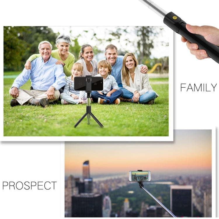 K07 Bluetooth 4.0 Mobile Phone Adjustable Bluetooth Selfie Stick Self-timer Pole Tripod (White)