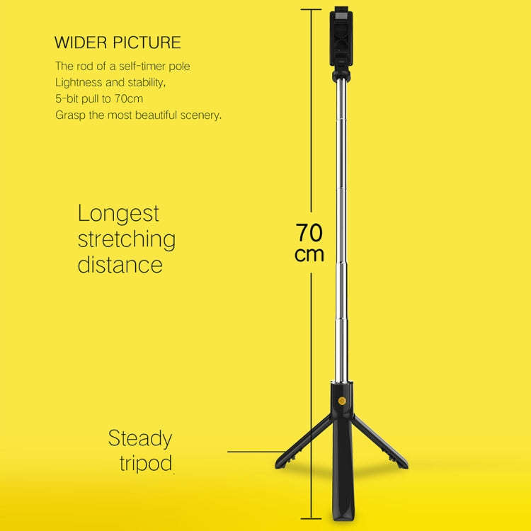 K07 Bluetooth 4.0 Mobile Phone Adjustable Bluetooth Selfie Stick Self-timer Pole Tripod (White)