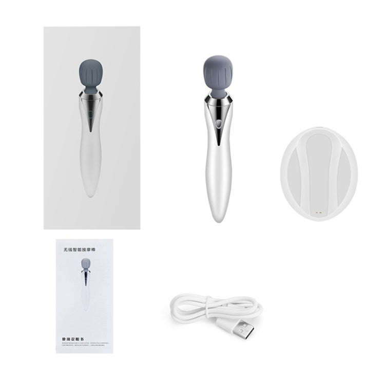 Portable Mini Multifunctional Physiotherapy Electric Hand-held Massage Stick(White)