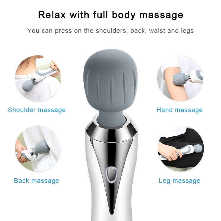 Portable Mini Multifunctional Physiotherapy Electric Hand-held Massage Stick(White)