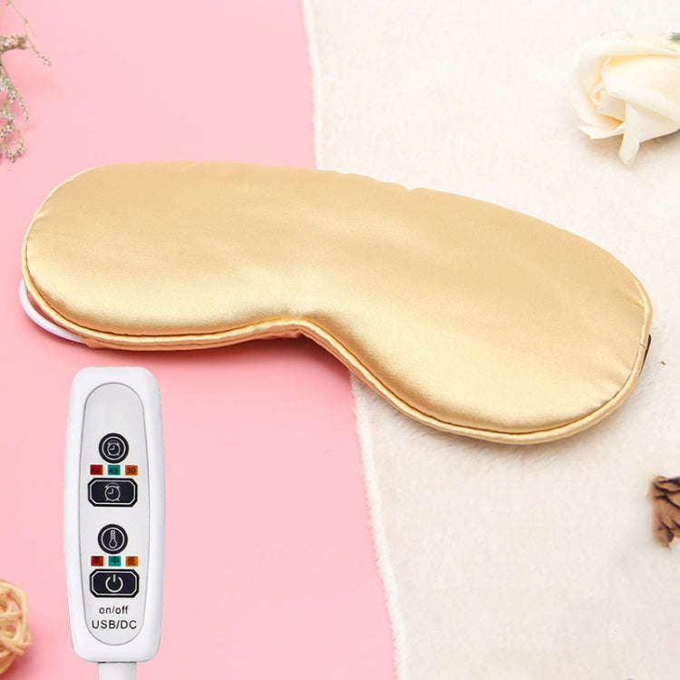 USB Charging Heating Silk Moxa Sleep Eye Mask (Gold)