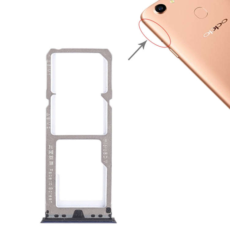 For OPPO A79 2 x SIM Card Tray + Micro SD Card Tray (Blue)