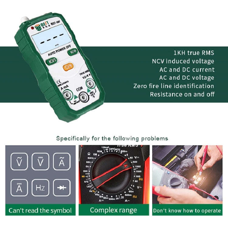 BEST BST-58F Full Automatic Range Multimeter Without Shift Intelligent Identification Digital Mul...