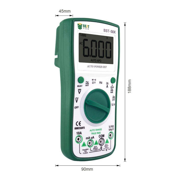 BEST BST-58X Multi-function Digital Multimeter Automatic Range Four Position Semi Backlight Displ...