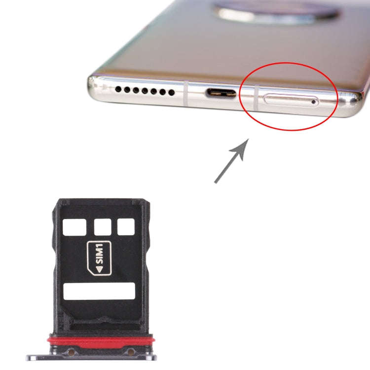 SIM Card Tray + NM Card Tray for Huawei Mate 40 Pro (Black)