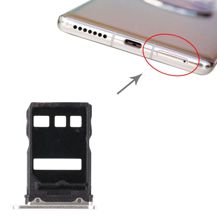 SIM Card Tray + NM Card Tray for Huawei Mate 40 (Silver)