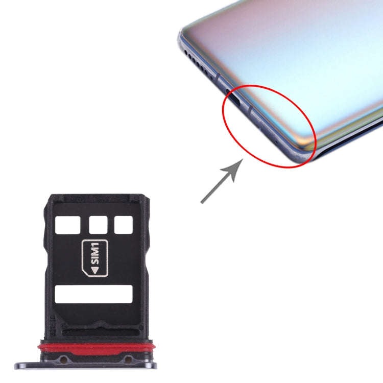SIM Card Tray + NM Card Tray for Huawei Mate 40 Pro+(Black)