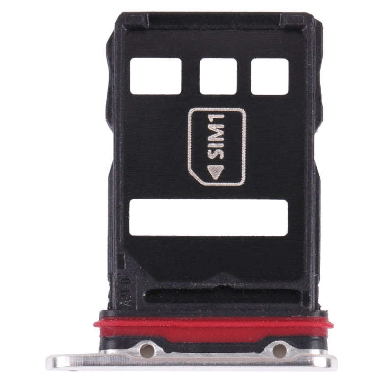 SIM Card Tray + NM Card Tray for Huawei Mate 40 Pro+ (Silver)