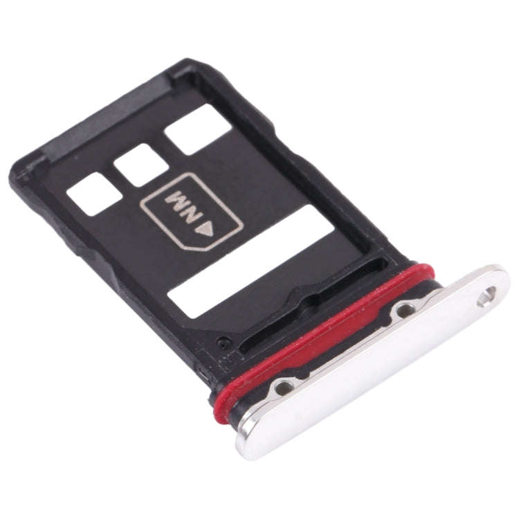 SIM Card Tray + NM Card Tray for Huawei Mate 40 Pro+ (Silver)