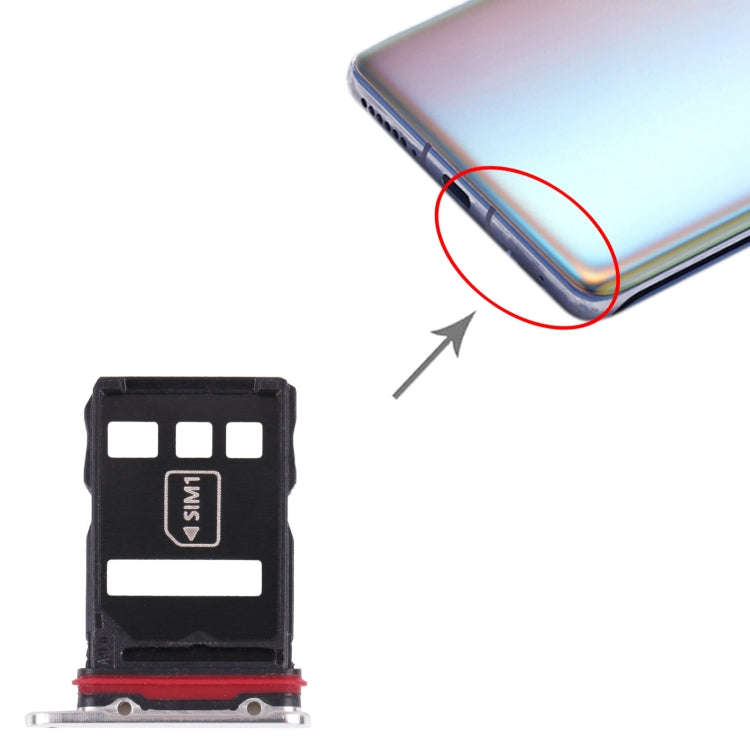 SIM Card Tray + NM Card Tray for Huawei Mate 40 Pro+ (Silver)