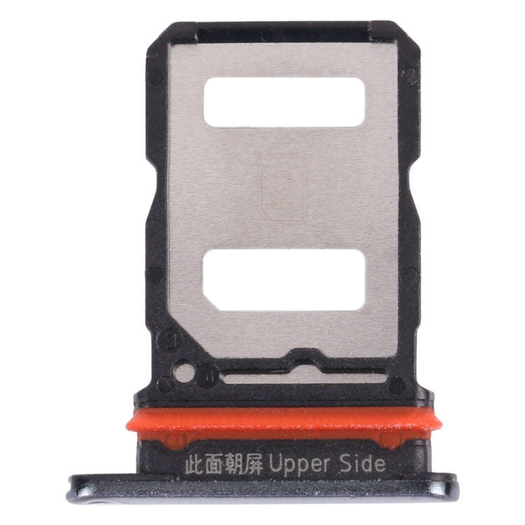 For vivo V21 / V21 5G V2066 V2108 V2050 SIM Card Tray + SIM Card Tray / Micro SD Card Tray (Black)