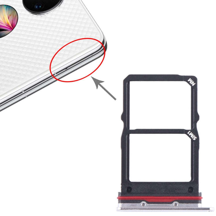 For Huawei P50 Pocket SIM + NM Card Tray (Silver)