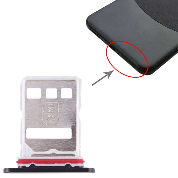 For Huawei Mate 60 SIM + NM Card Tray (Black)
