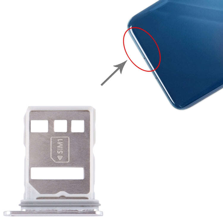 For Huawei P60 SIM + NM Card Tray (Silver)