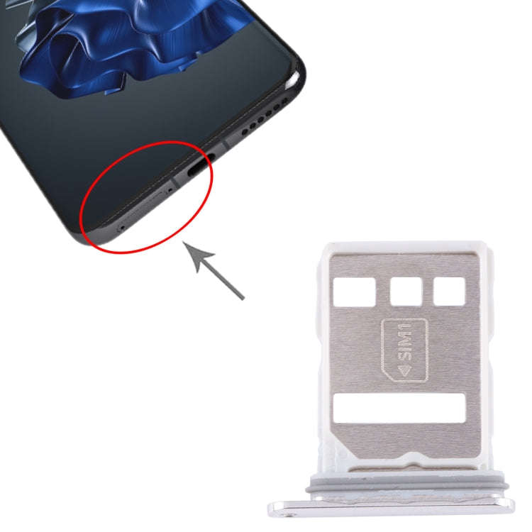 For Huawei P60 Pro SIM + NM Card Tray (Silver)