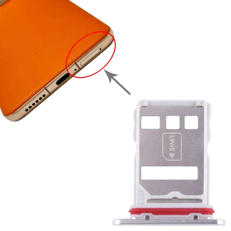 For Huawei Mate 50E SIM + NM Card Tray (Silver)
