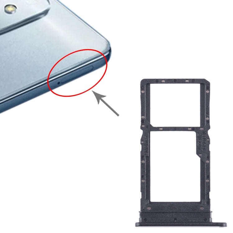 For Honor Play6T SIM + SIM / Micro SD Card Tray (Black)