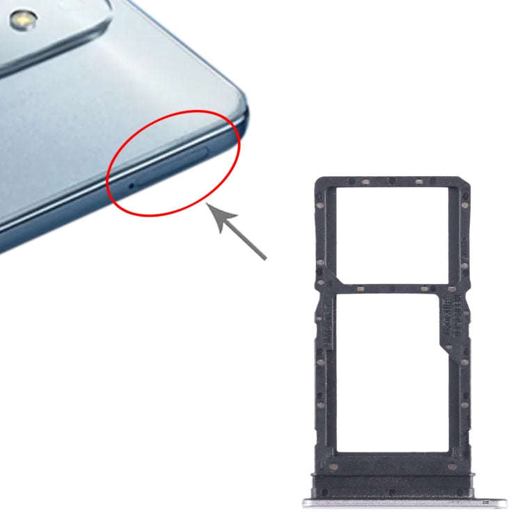 For Honor Play6T SIM + SIM / Micro SD Card Tray (Silver)
