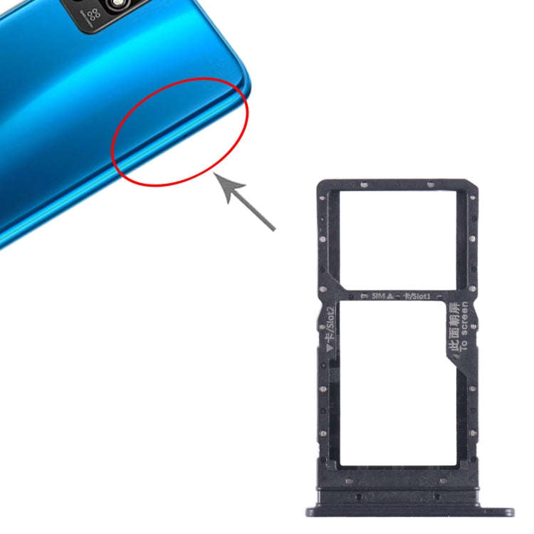 For Honor Play 5T SIM + SIM Card Tray (Black)