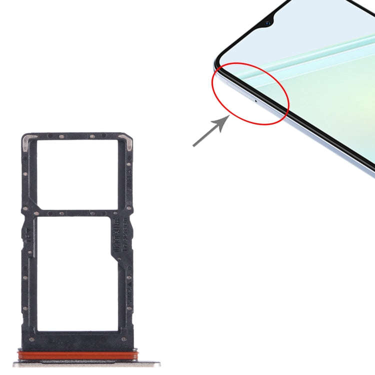 For Honor Play6C SIM + SIM / Micro SD Card Tray (Gold)